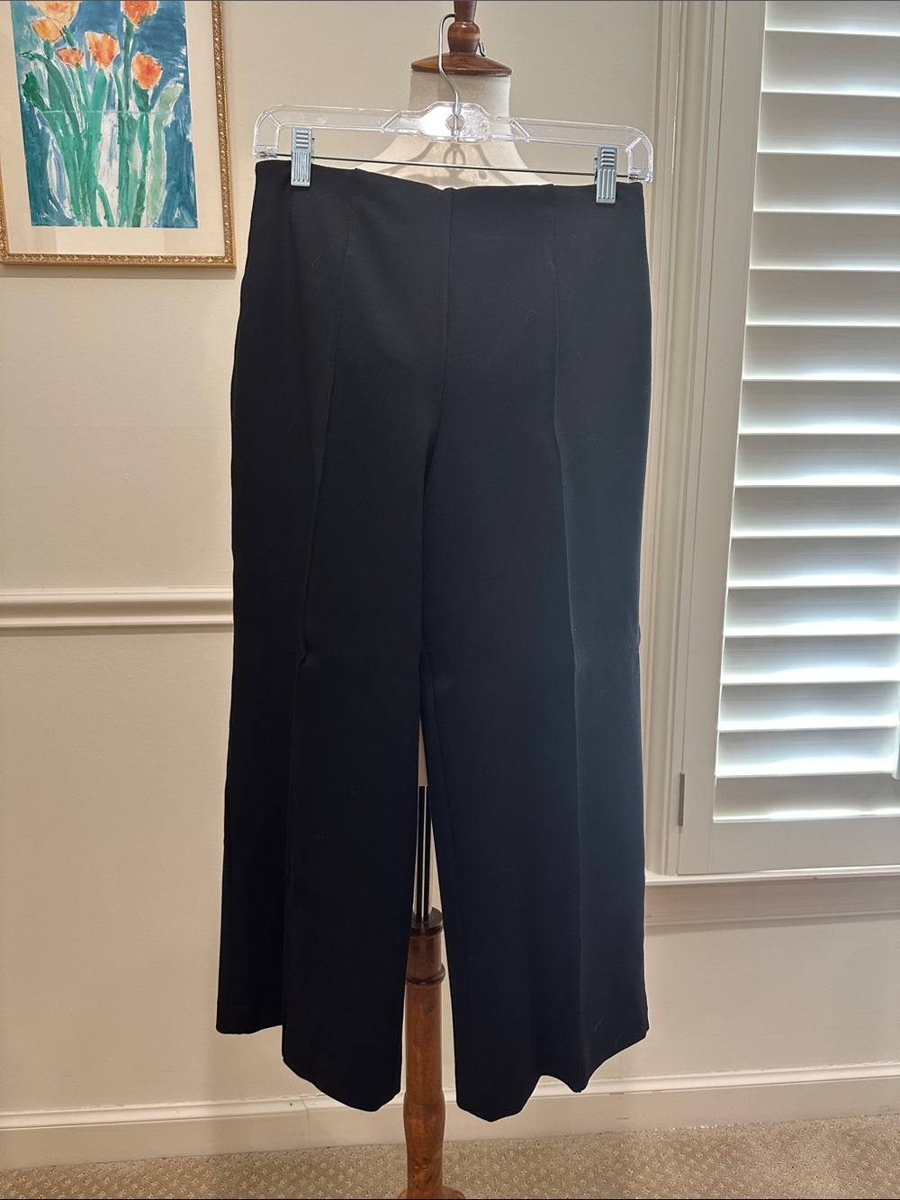 SPANX Black Wide-Leg Crop Trousers
